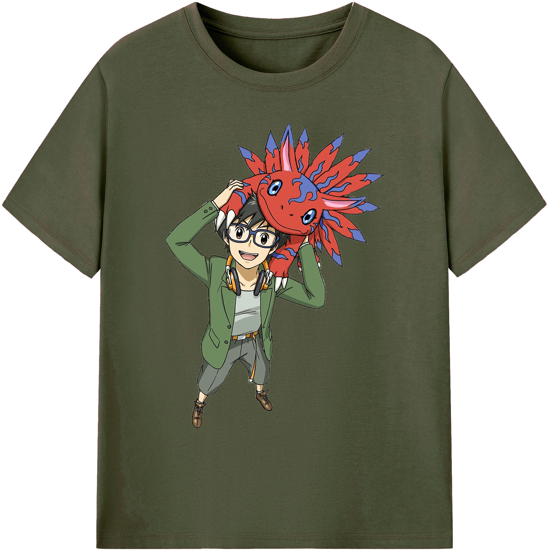 （画像用） Digimon デジタルモンスター/デジモン 綿100％ メンズ半袖Tシャツ｜肌触りやわらか＆通気性